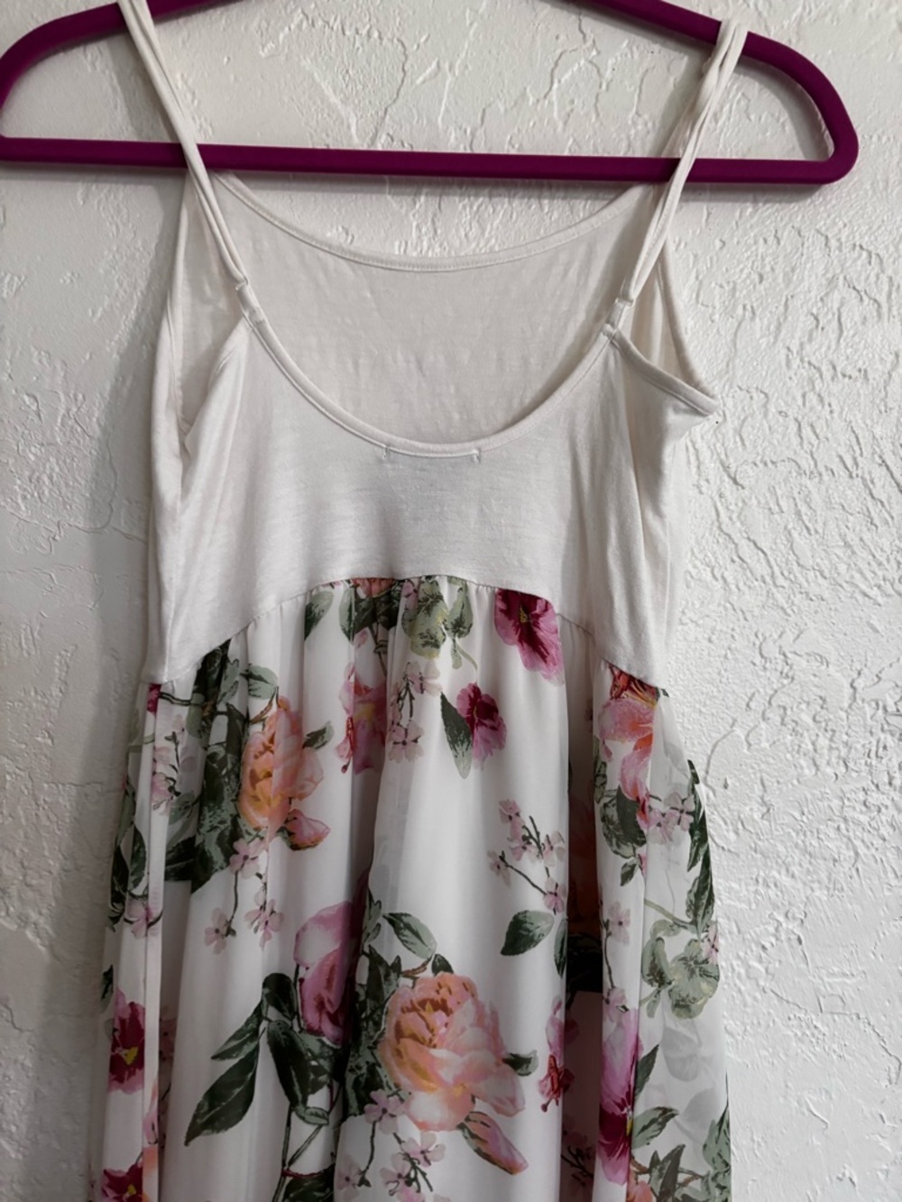 Forever 21 Floral Maxi Dress White Pink Boho Flowy Sleeveless Medium - Picture 3 of 9